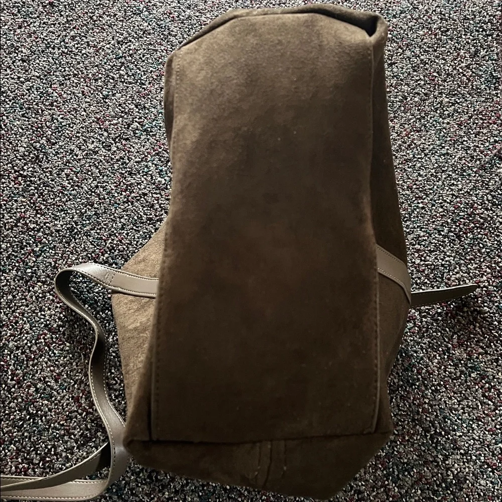 Old Navy Chocolate Brown Faux Suede Tote Bag - Picture 4 of 6